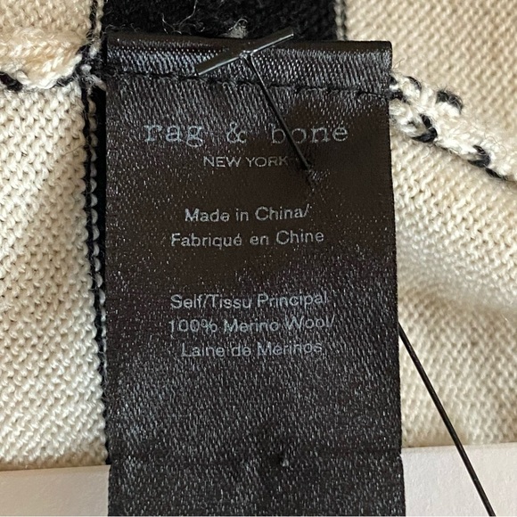 RAG & BONE Size XS Black & White Striped LILIAN SWEATER DRESS 100% Wool Modern - Picture 6 of 9